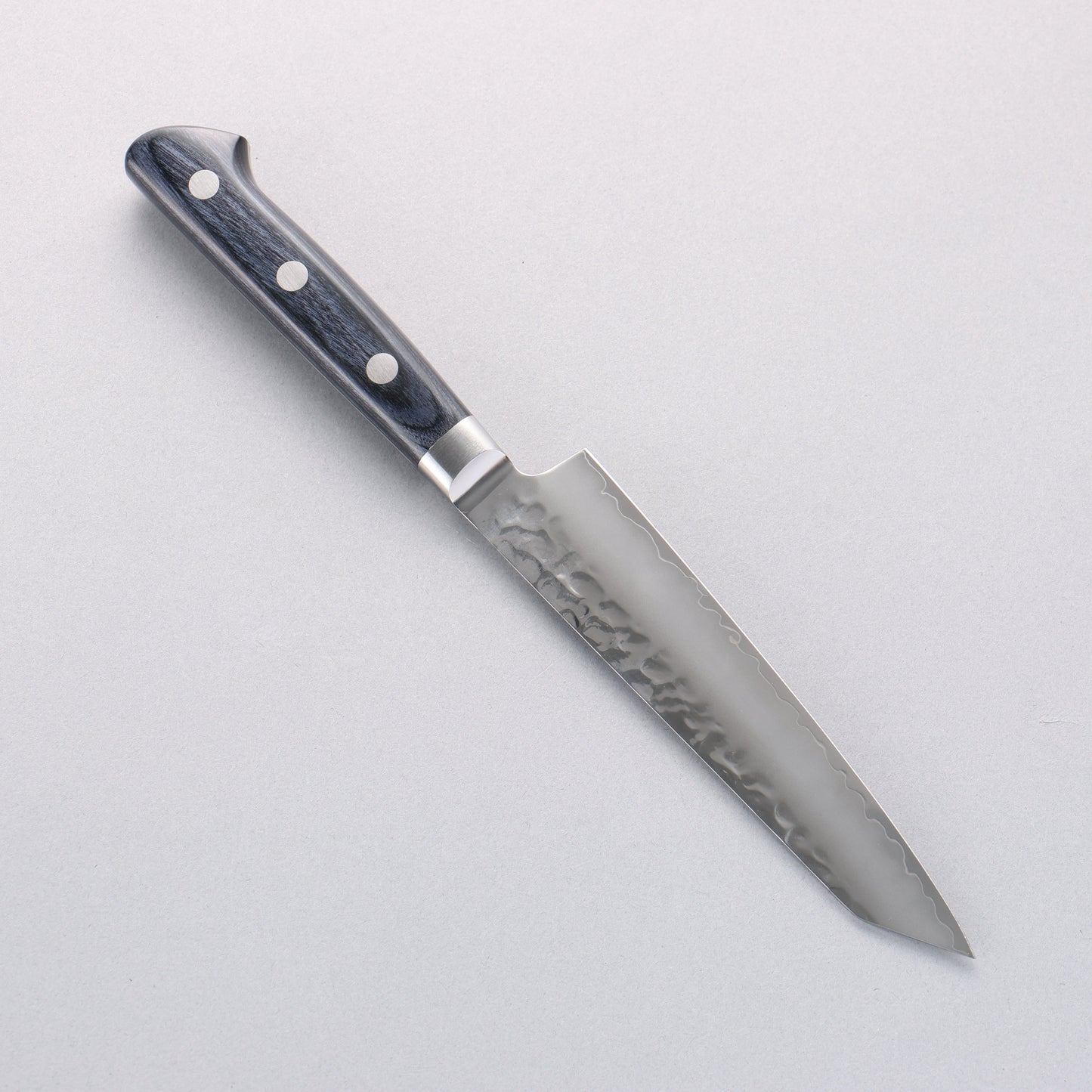 清助 青槌 AUS10 鎚目 切付ペティナイフ 145mm 合板 (紺色)柄 鞘付き - 清助刃物