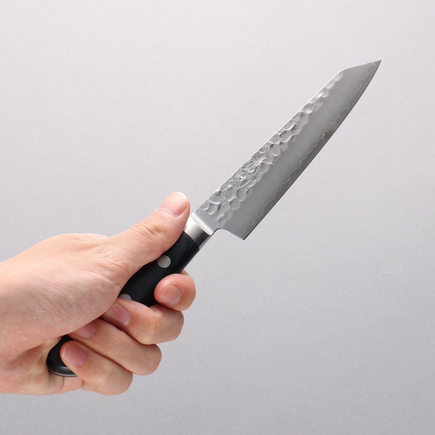 清助 青槌 AUS10 鎚目 切付ペティナイフ 145mm 合板 (紺色)柄 - 清助刃物