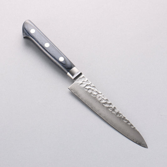 清助 青雲 VG10 33層 ダマスカス ペティーナイフ 135mm 合板 (紺色)柄 鞘付き - 清助刃物