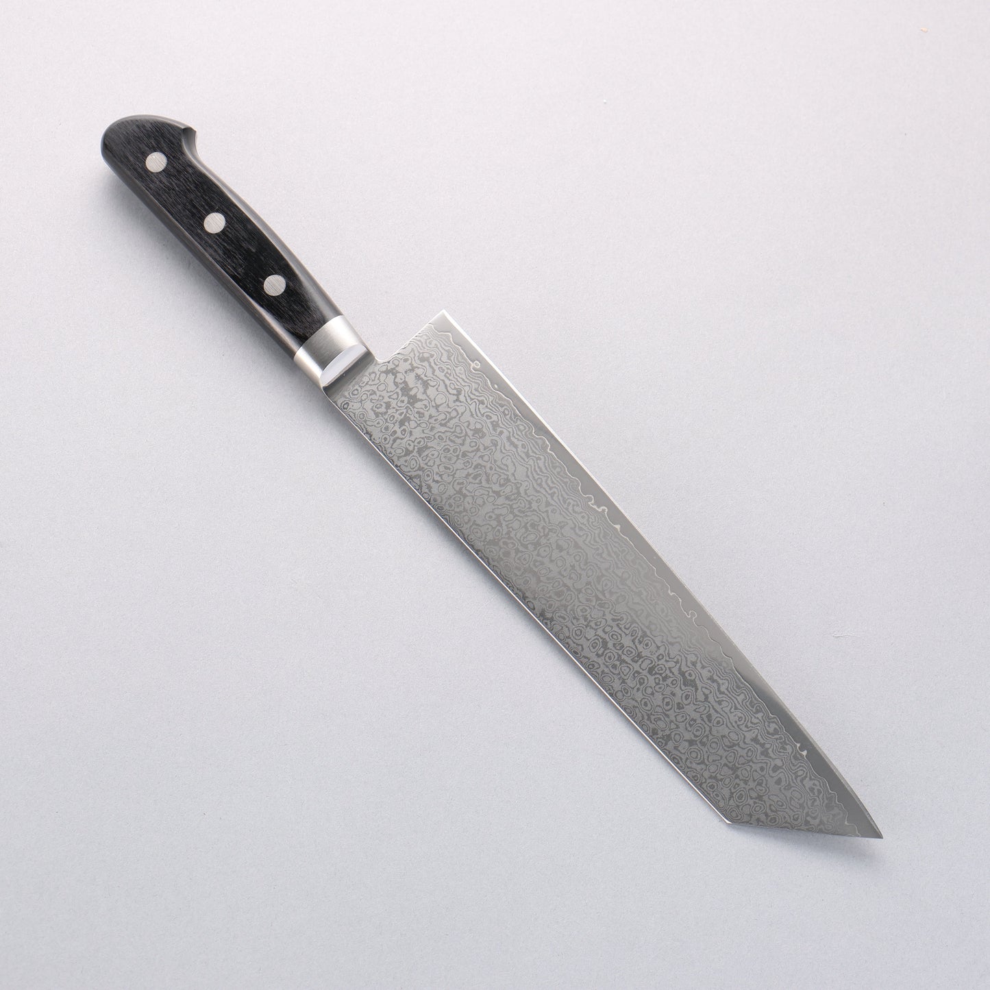 清助 VG10 33層 鏡面仕上げ ダマスカス 切付牛刀包丁 210mm 黒合板柄 - 清助刃物