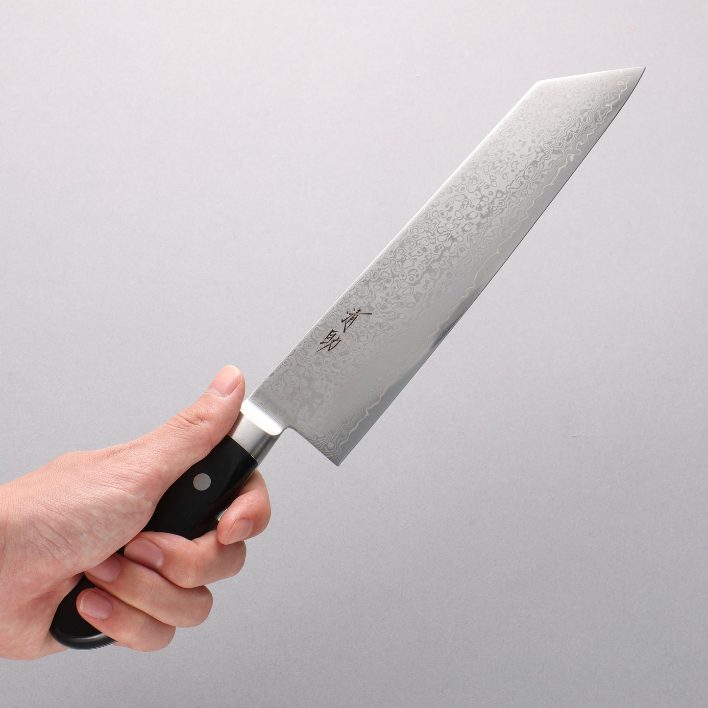 清助 VG10 33層 鏡面仕上げ ダマスカス 切付牛刀包丁 210mm 黒合板柄 - 清助刃物