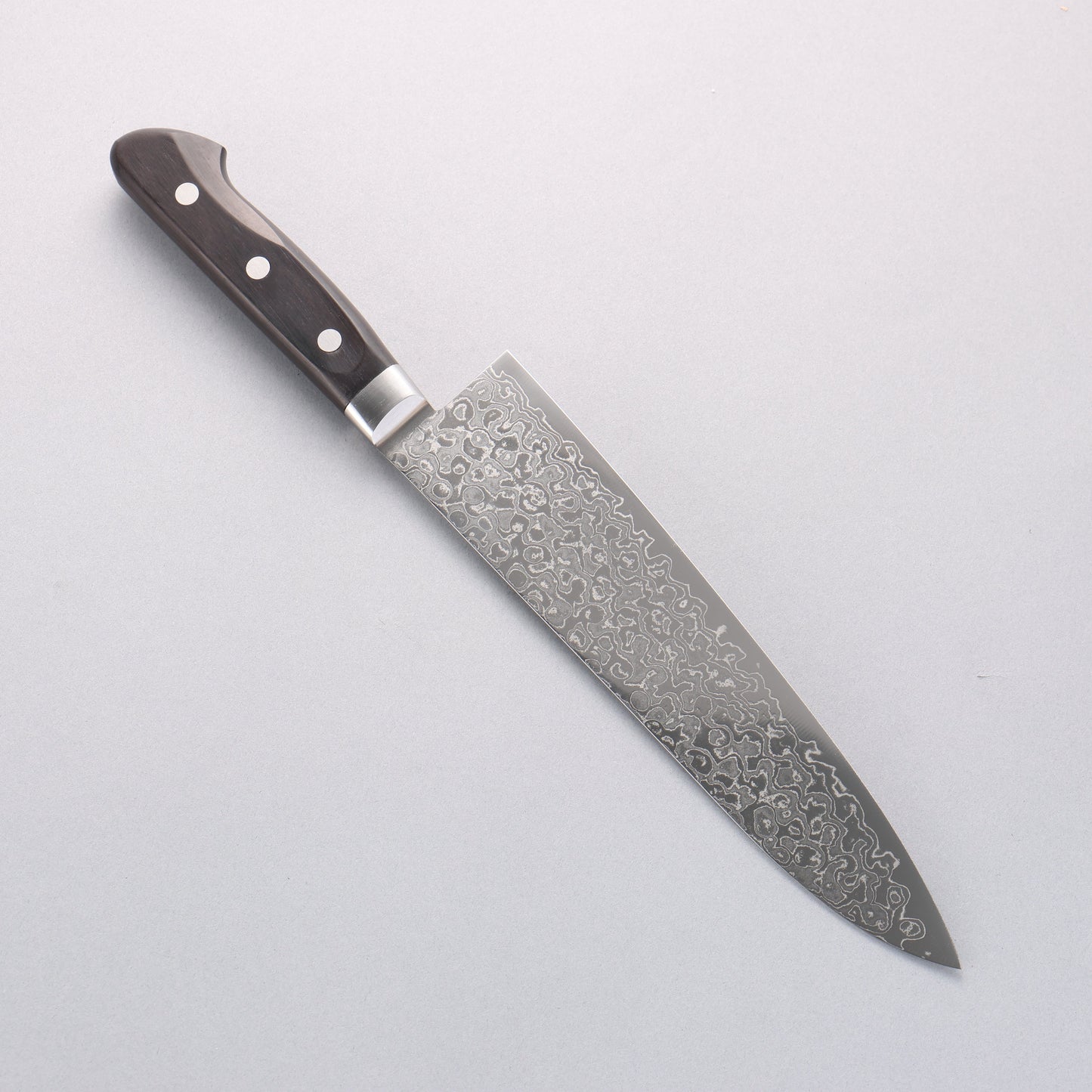 清助 AUS10 45層ダマスカス 牛刀包丁 210mm 黒合板柄 - 清助刃物
