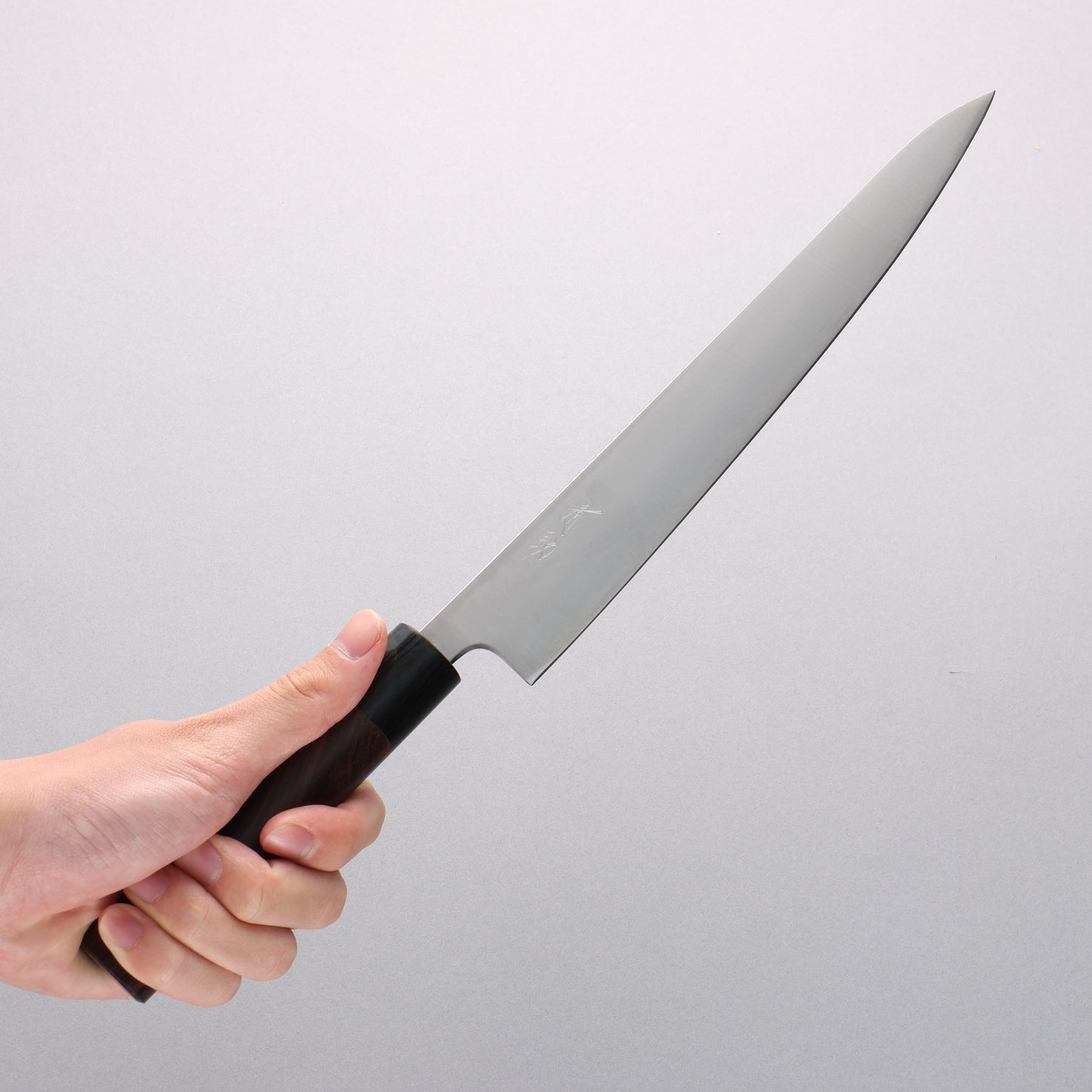 清助 青スーパー鋼 筋引包丁 240mm 紫檀 (口輪:黒合板)柄 - 清助刃物