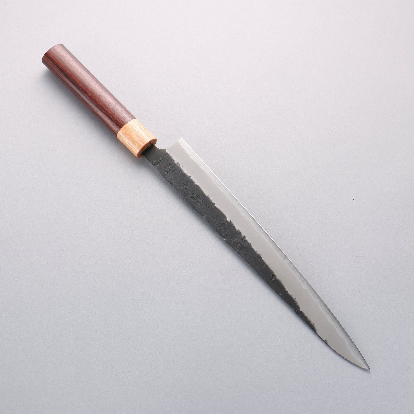 清助 青スーパー鋼 黒梨地 筋引包丁 270mm 紫檀 (口輪:白合板)柄 - 清助刃物