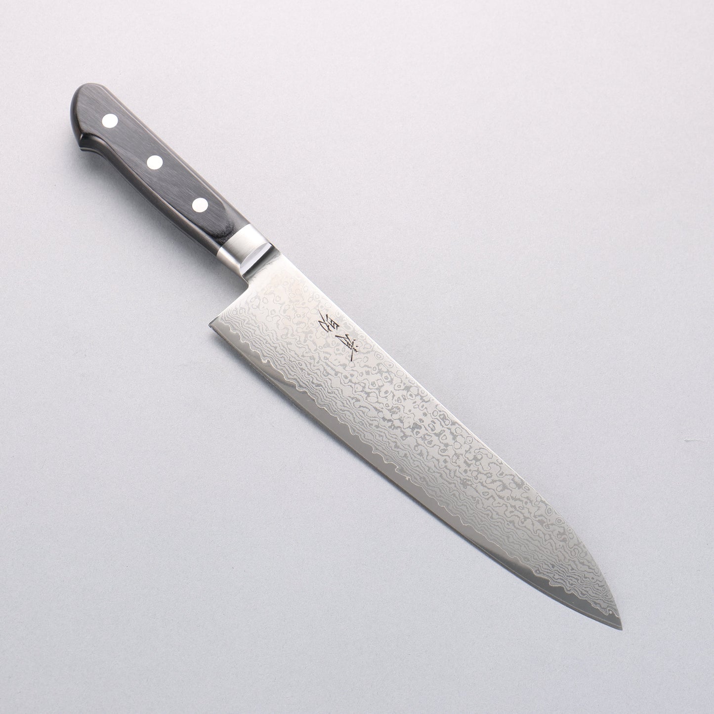 清助 VG10 33層 ダマスカス 牛刀包丁 210mm 黒合板柄 - 清助刃物