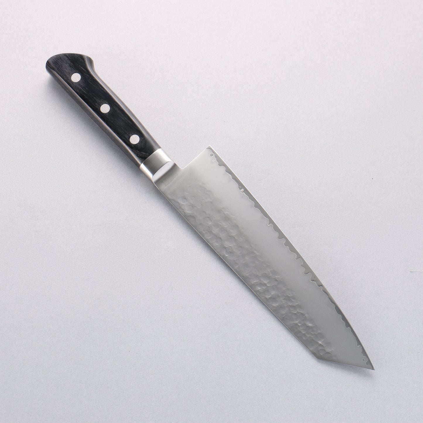 清助 V金5号 鎚目 霞研 切付三徳包丁 190mm 黒合板柄 - 清助刃物