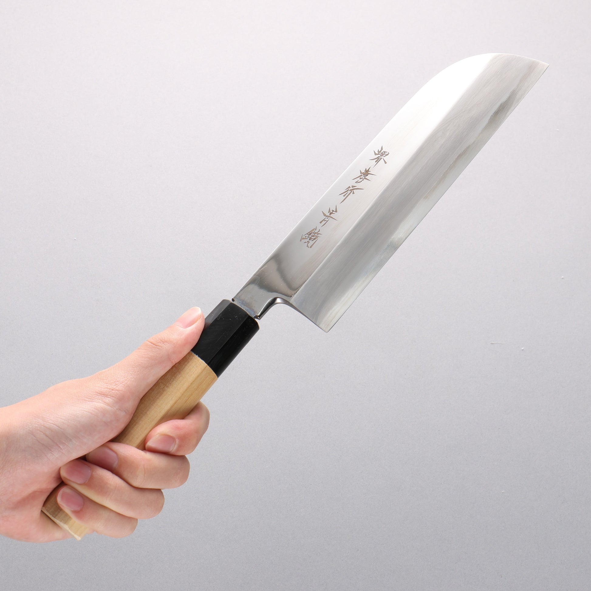 堺 孝行 青ニ鋼 鏡面仕上げ 鎌形薄刃包丁 - 清助刃物