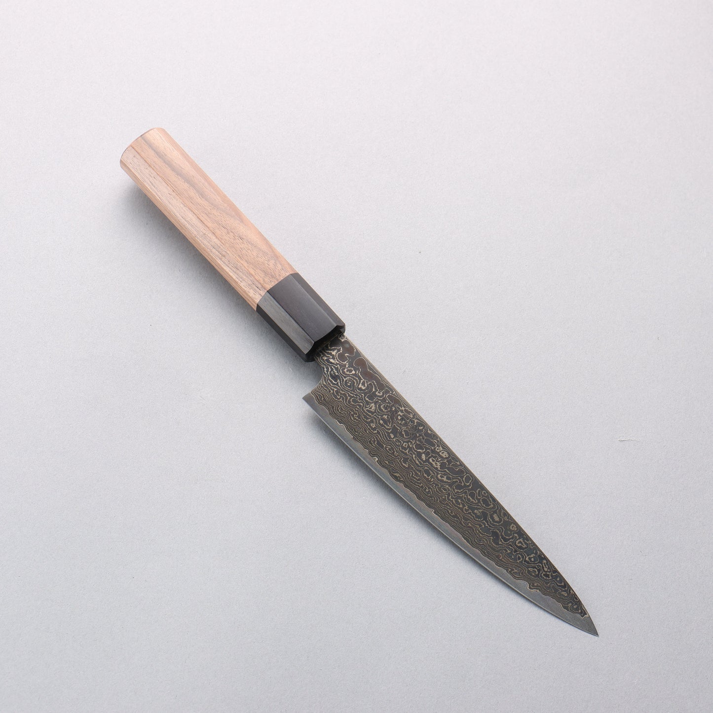 景清 ZA-18 ダマスカス 黒染 ペティーナイフ 150mm ウォルナット柄 - 清助刃物