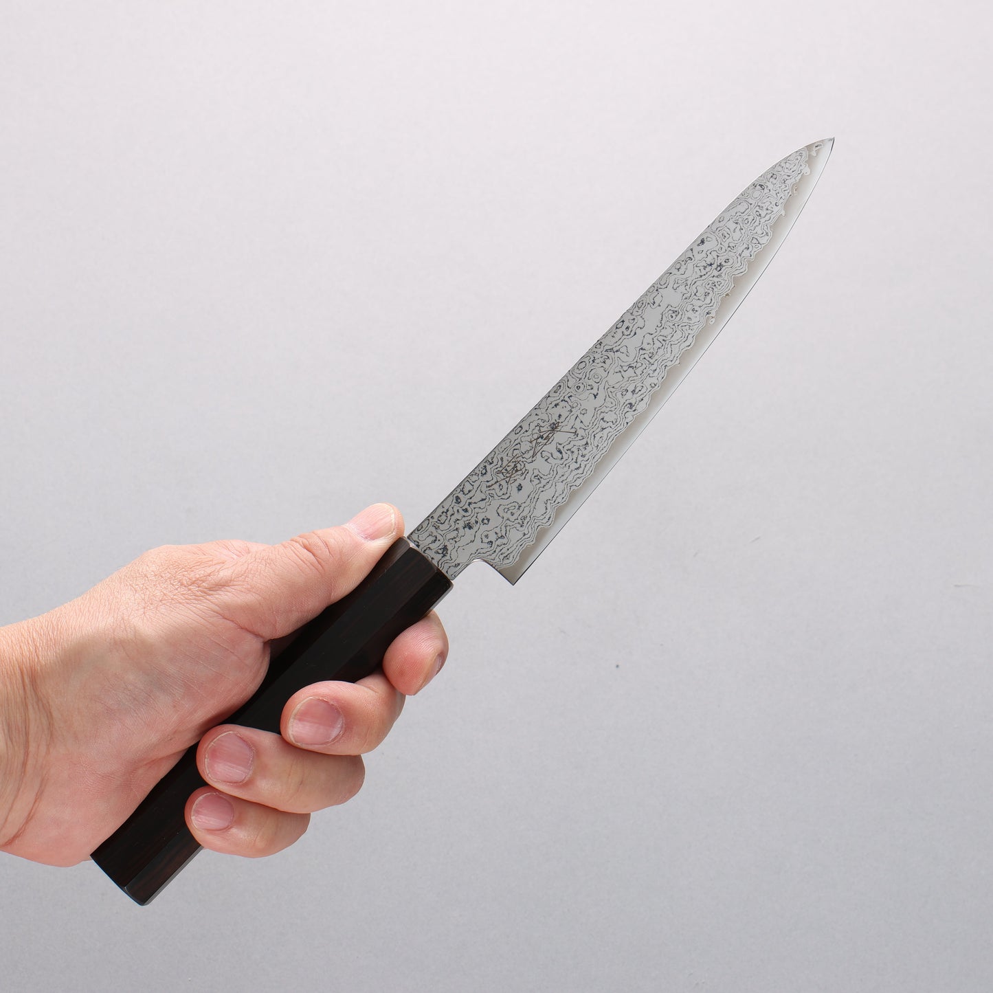 清助 V金10号 ダマスカス ペティーナイフ 150mm 黒檀柄 - 清助刃物