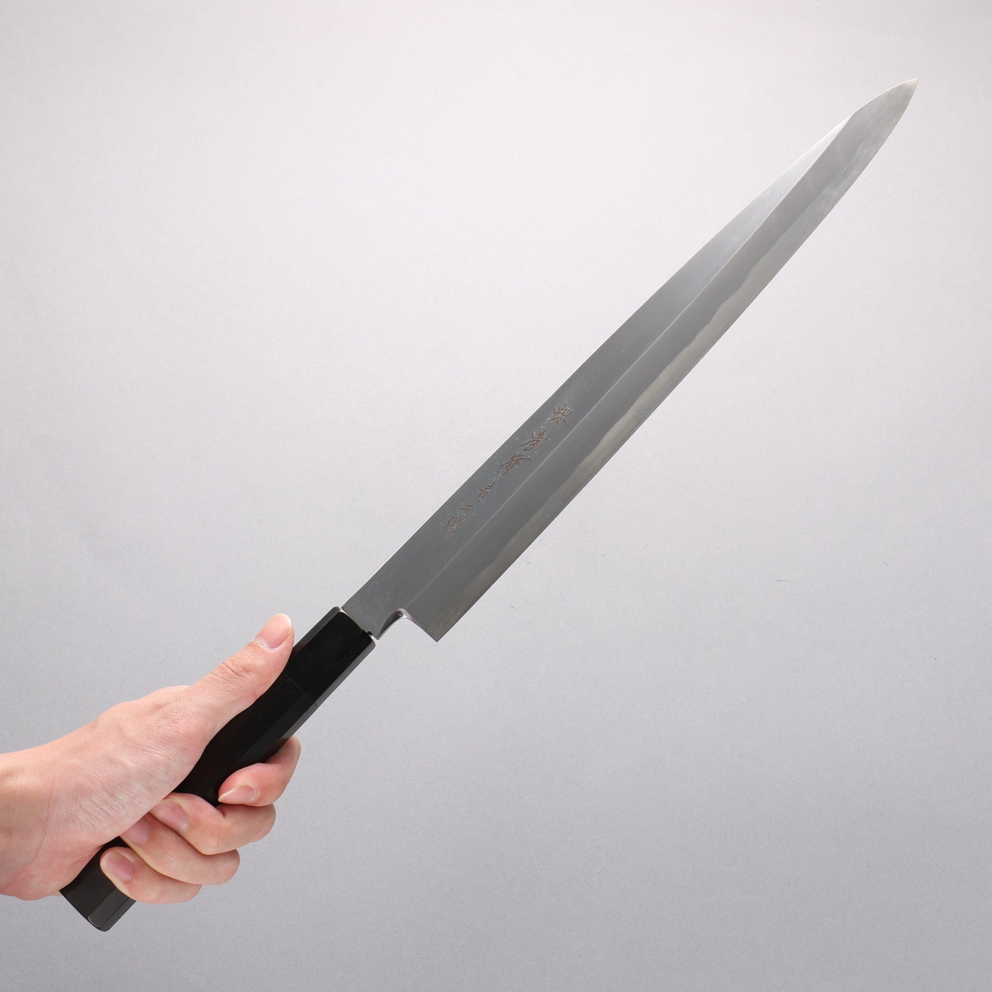 堺 孝行 青ニ鋼 柳刃包丁 黒檀柄 - 清助刃物