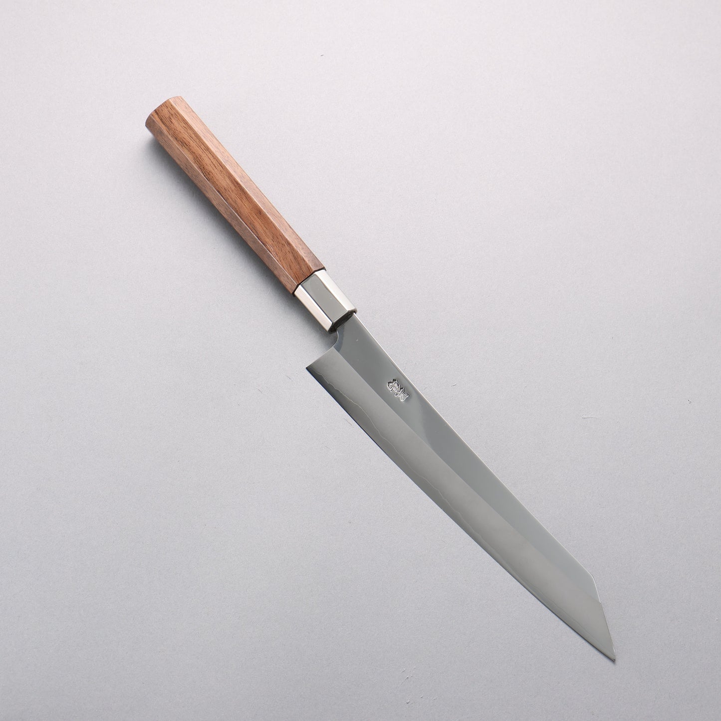 黒鳥 銀三鋼 磨き仕上げ 切付筋引包丁 210mm ウォルナット柄 - 清助刃物