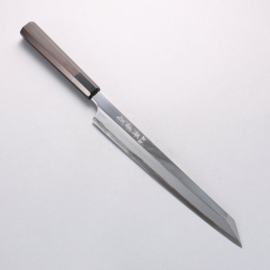 堺 孝行 飛燕 青ニ鋼 鏡面仕上げ 剣型柳刃包丁 270mm 黒檀柄 鞘付き - 清助刃物