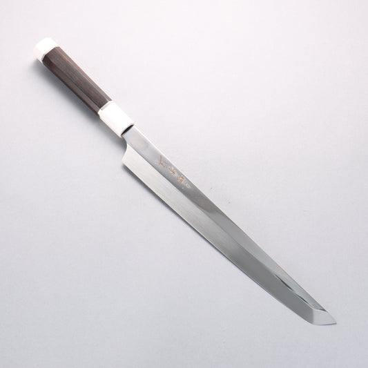 堺 孝行 銀龍 本焼 スウェーデン鋼 鏡面仕上げ 先丸柳刃包丁 300mm 黒檀柄 鞘付き - 清助刃物