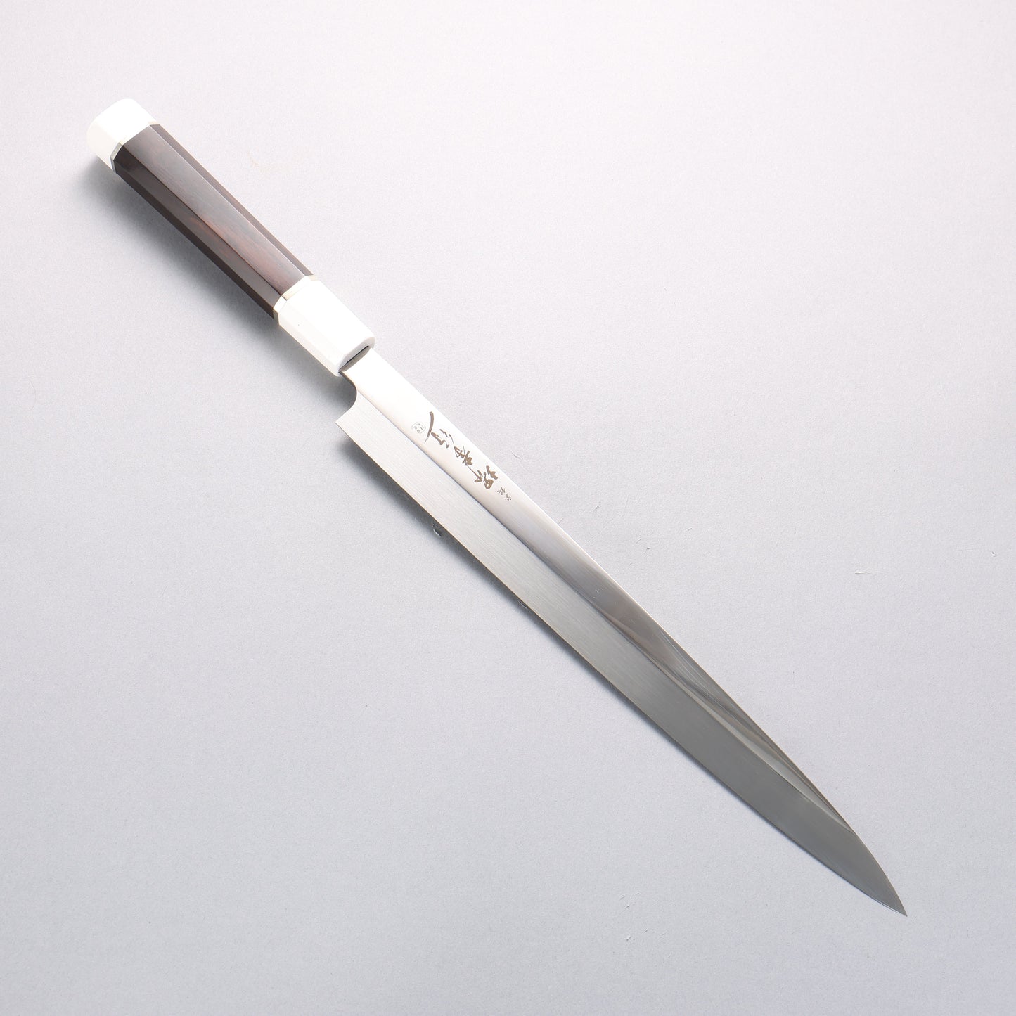 堺 孝行 銀龍 本焼 スウェーデン鋼 鏡面仕上げ 柳刃包丁 300mm 黒檀柄 鞘付き - 清助刃物