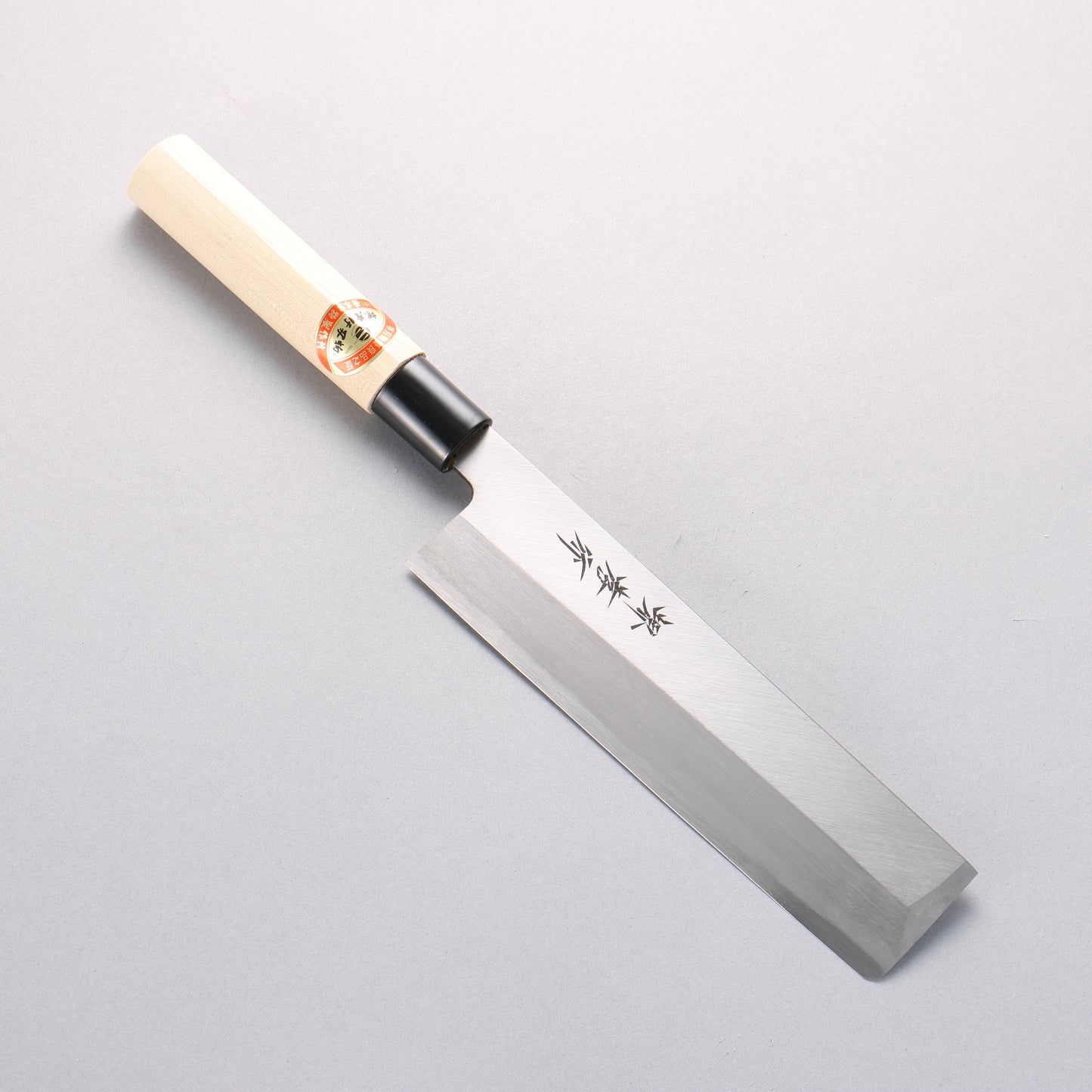 堺 孝行 霞研 白鋼 薄刃包丁 朴柄 - 清助刃物