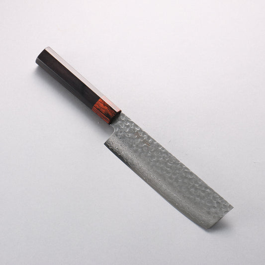 清助 VG10 33層 鎚目 ダマスカス 薄刃包丁 160mm 黒合板柄 - 清助刃物