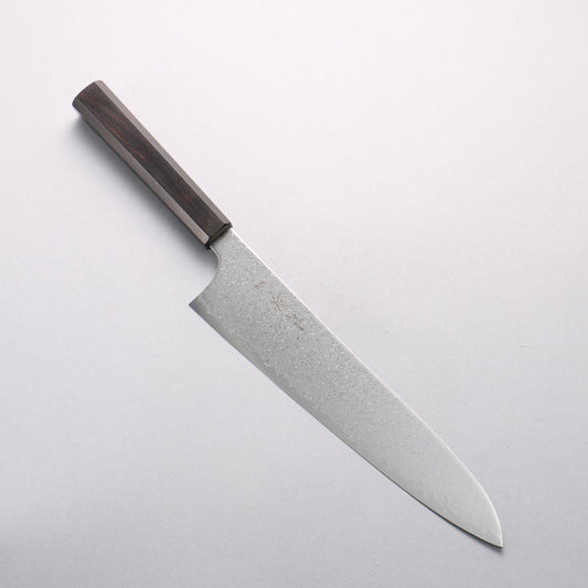 清助 SG2 ダマスカス 磨き仕上げ 牛刀包丁 240mm 黒檀柄 - 清助刃物