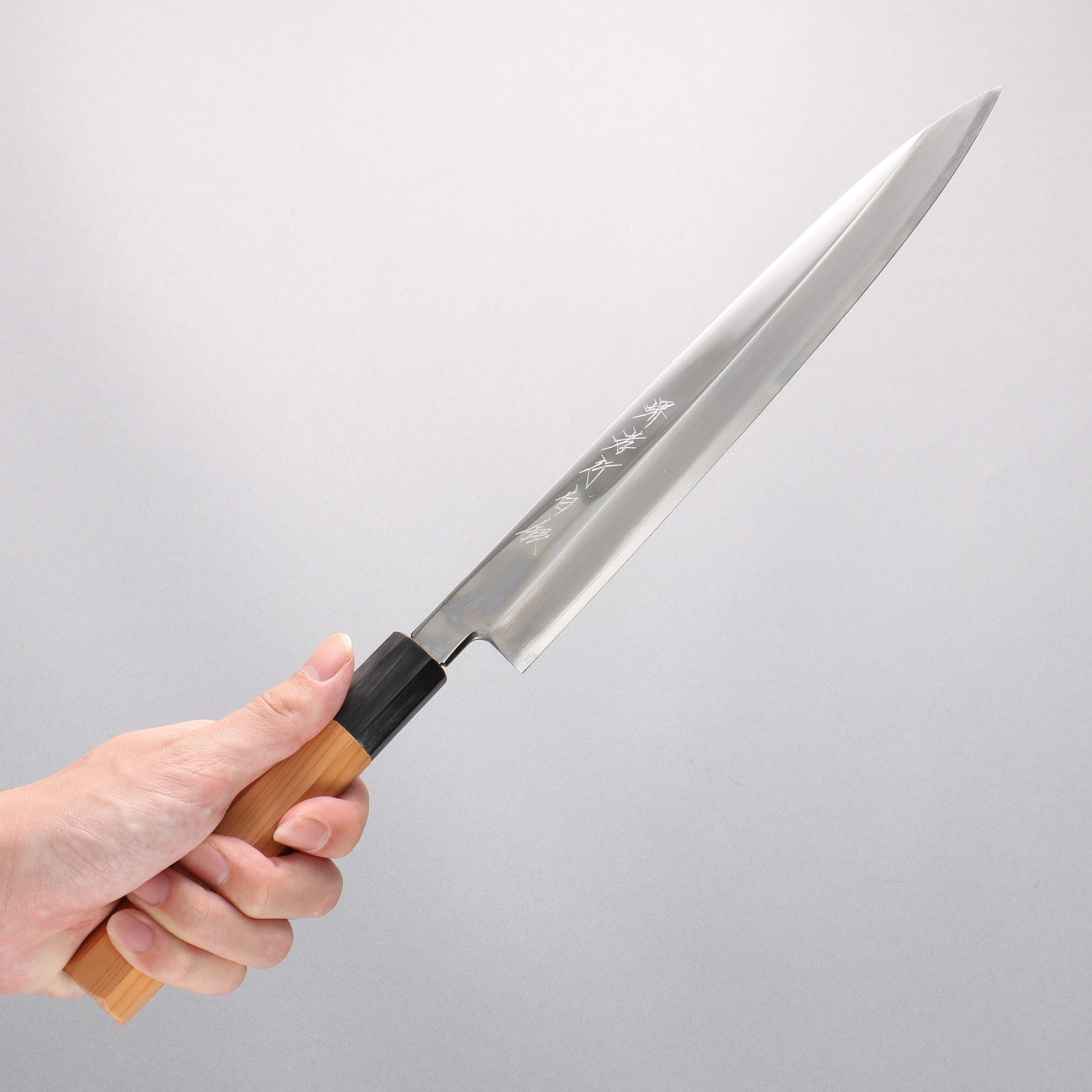 堺 孝行 白銀 INOX 鏡面仕上げ 柳刃包丁 イチイ柄 - 清助刃物