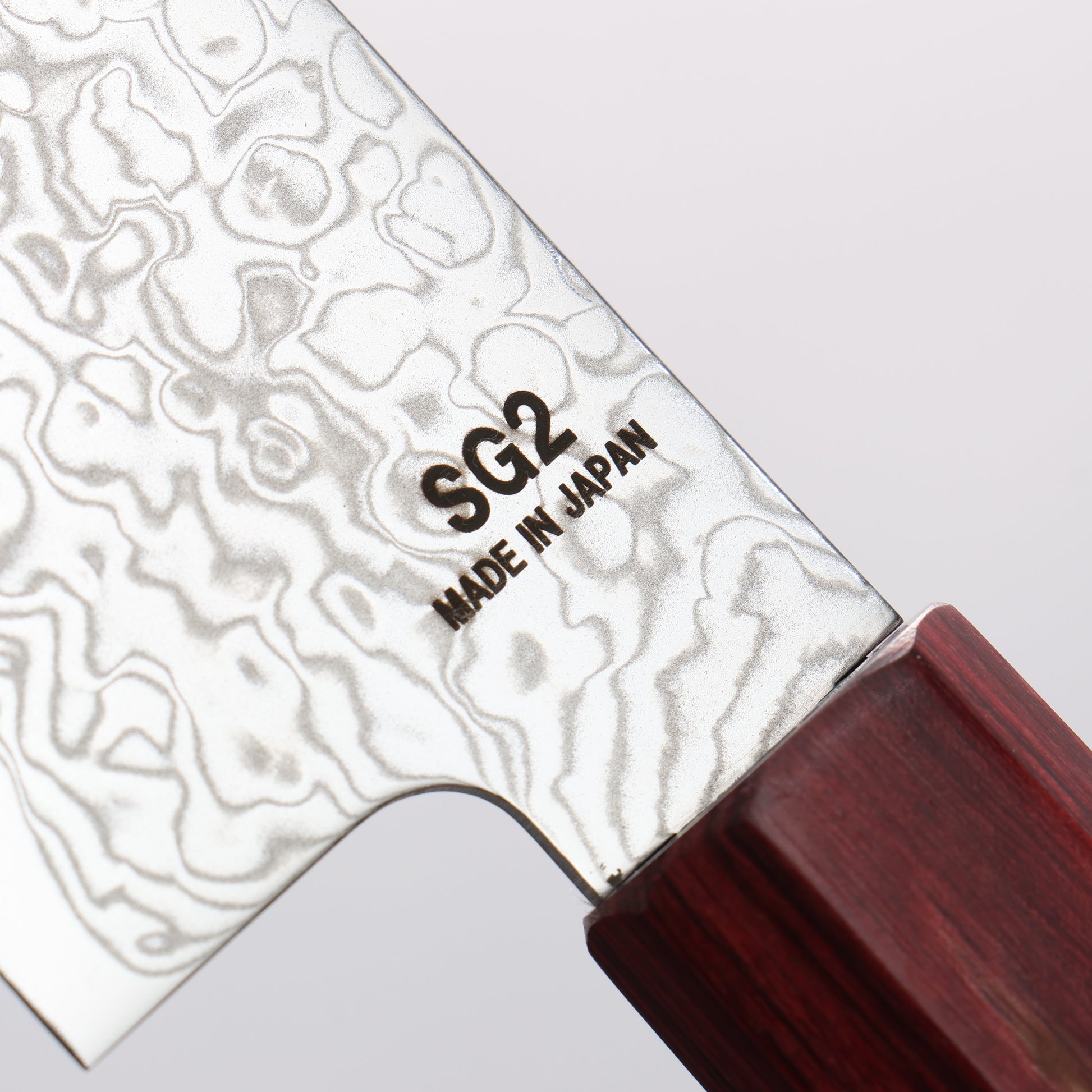 樋口 SG2 ダマスカス 磨き仕上げ 切付牛刀包丁 210mm 赤合板柄 - 清助刃物
