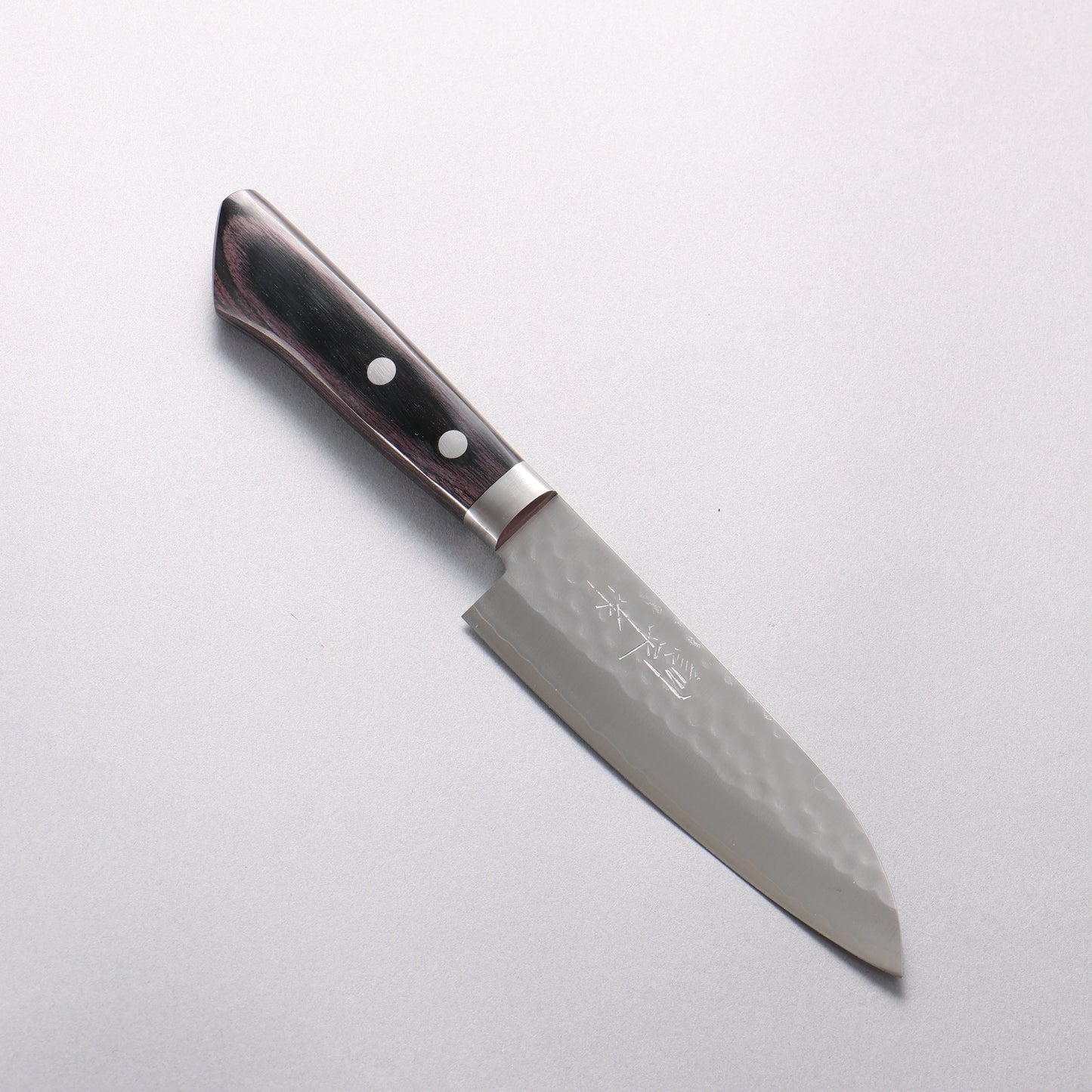 訓平 V金1号 鎚目 小三徳包丁 130mm 黒合板柄 - 清助刃物