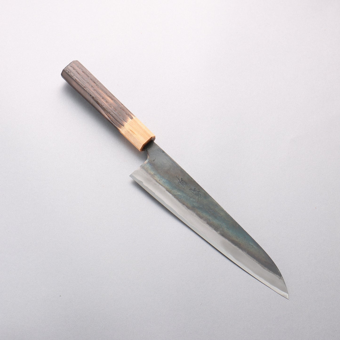 清助 青一鋼 黒仕上げ 牛刀包丁 210mm 焼栗 (口輪:サクラ)柄 - 清助刃物