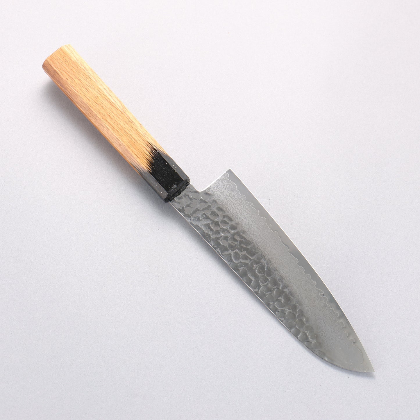 堺 孝行 V金10号 33層ダマスカス 三徳包丁 170mm 樫の木漆塗り(黒伸)柄 - 清助刃物