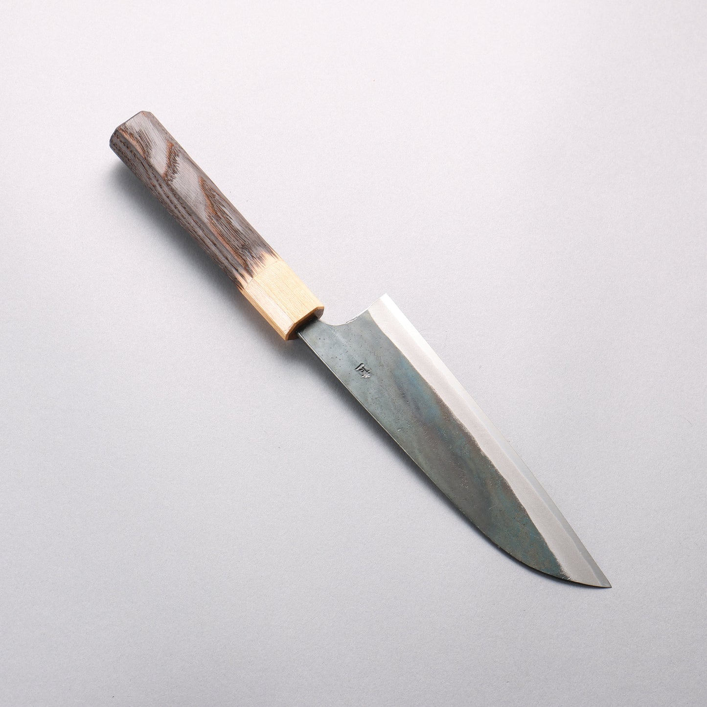 清助 青一鋼 黒仕上げ 三徳包丁 165mm 焼栗 (口輪:サクラ)柄 - 清助刃物