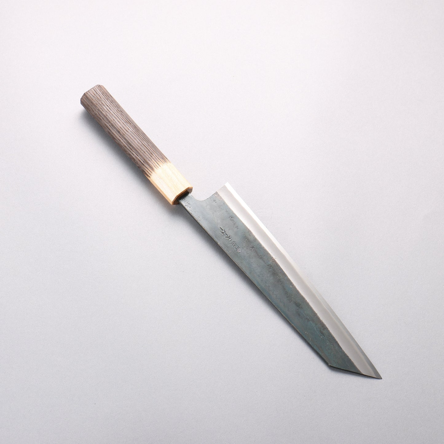 清助 青スーパー鋼 黒仕上げ 切付牛刀包丁 210mm 焼栗 (口輪:サクラ)柄 - 清助刃物