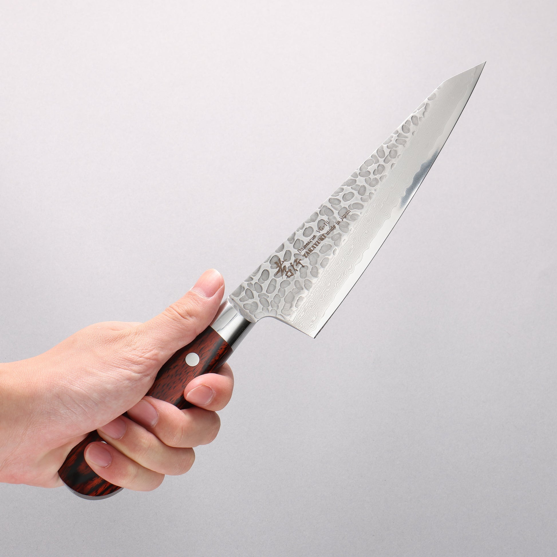 堺 孝行 VG10 33層 ダマスカス サバキ包丁 180mm マホガニー柄 - 清助刃物