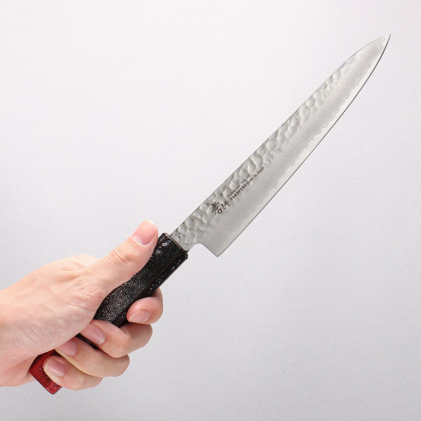 堺 孝行 琳凰 VG10 33層 ダマスカス ペティーナイフ 和包丁 180mm 赤漆塗り柄 - 清助刃物