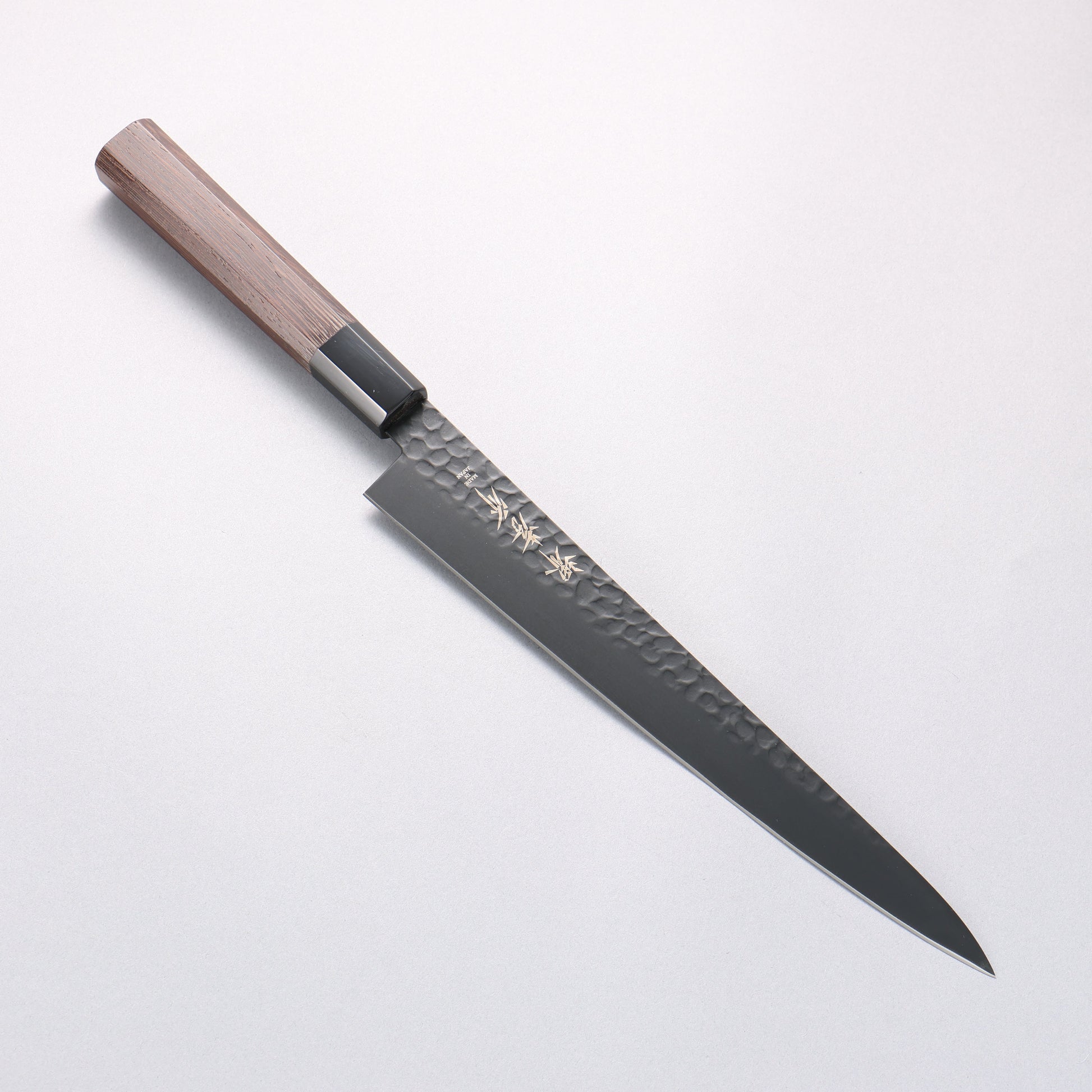 堺 孝行 黒影 V金10号 鎚目 テフロン加工 筋引包丁 240mm ウエンジ柄 - 清助刃物