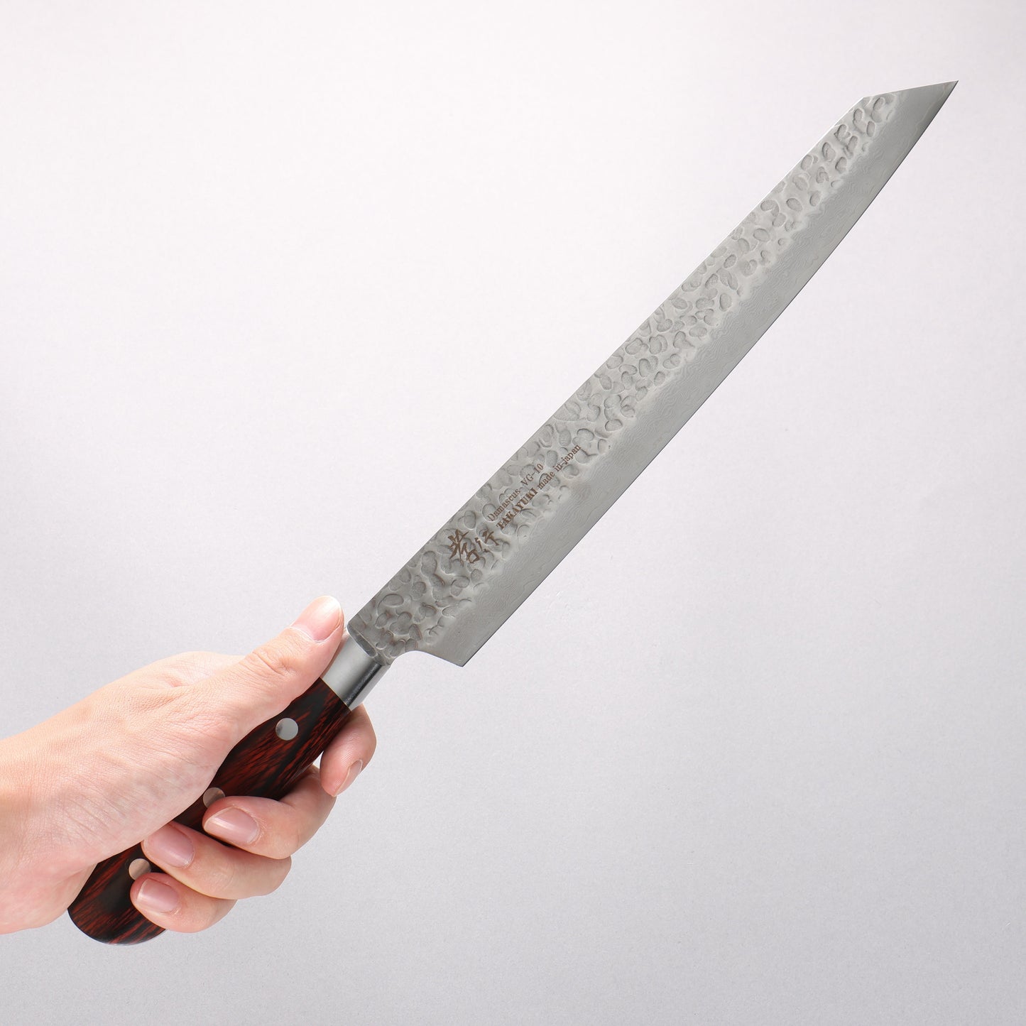 堺 孝行 VG10 33層 ダマスカス 剣型柳刃包丁 270mm マホガニー柄 - 清助刃物