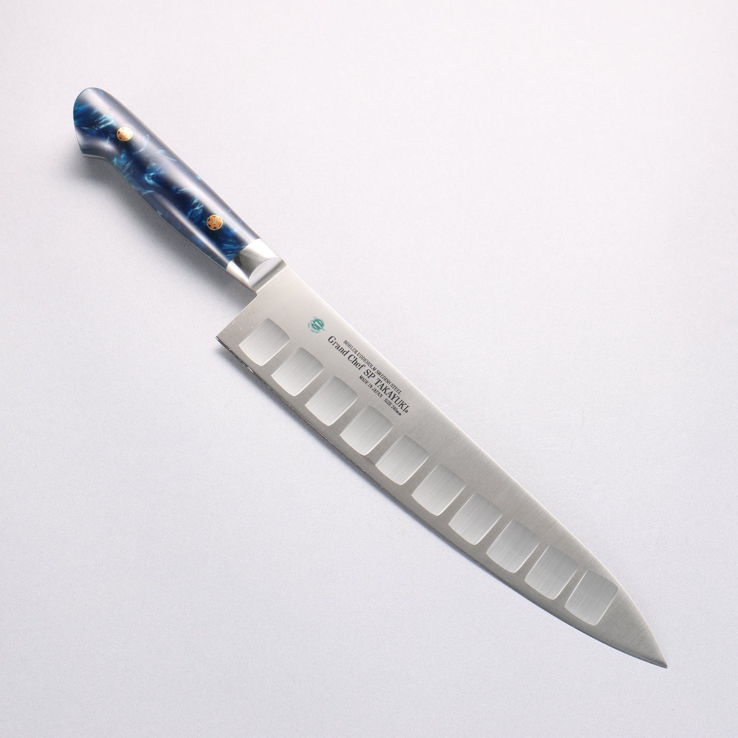 堺 孝行 グランドシェフ SP スウェーデンウッデホルム特殊鋼 牛刀サーモン 240mm SP タイプ III (オーシャン)柄 - 清助刃物