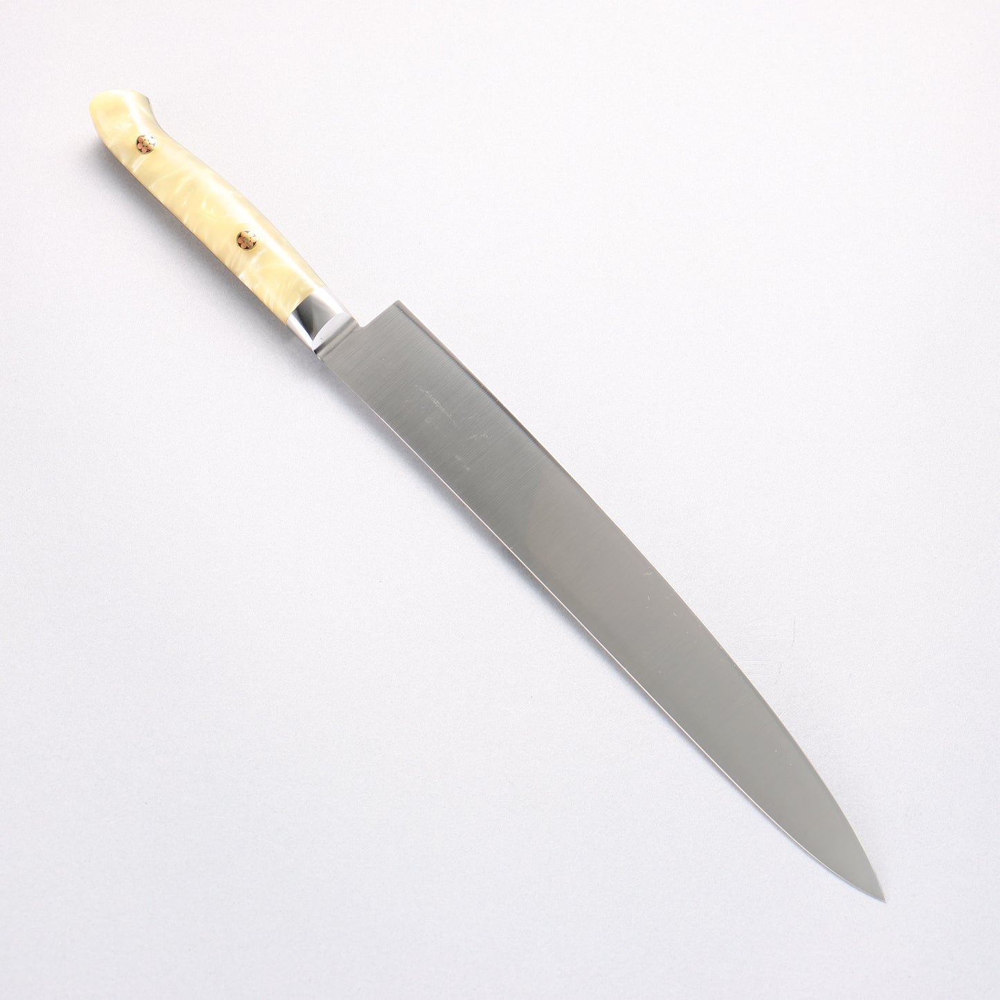 堺 孝行 グランドシェフ SP スウェーデンウッデホルム特殊鋼 筋引サーモン 240mm SP タイプ III (パール)柄 - 清助刃物