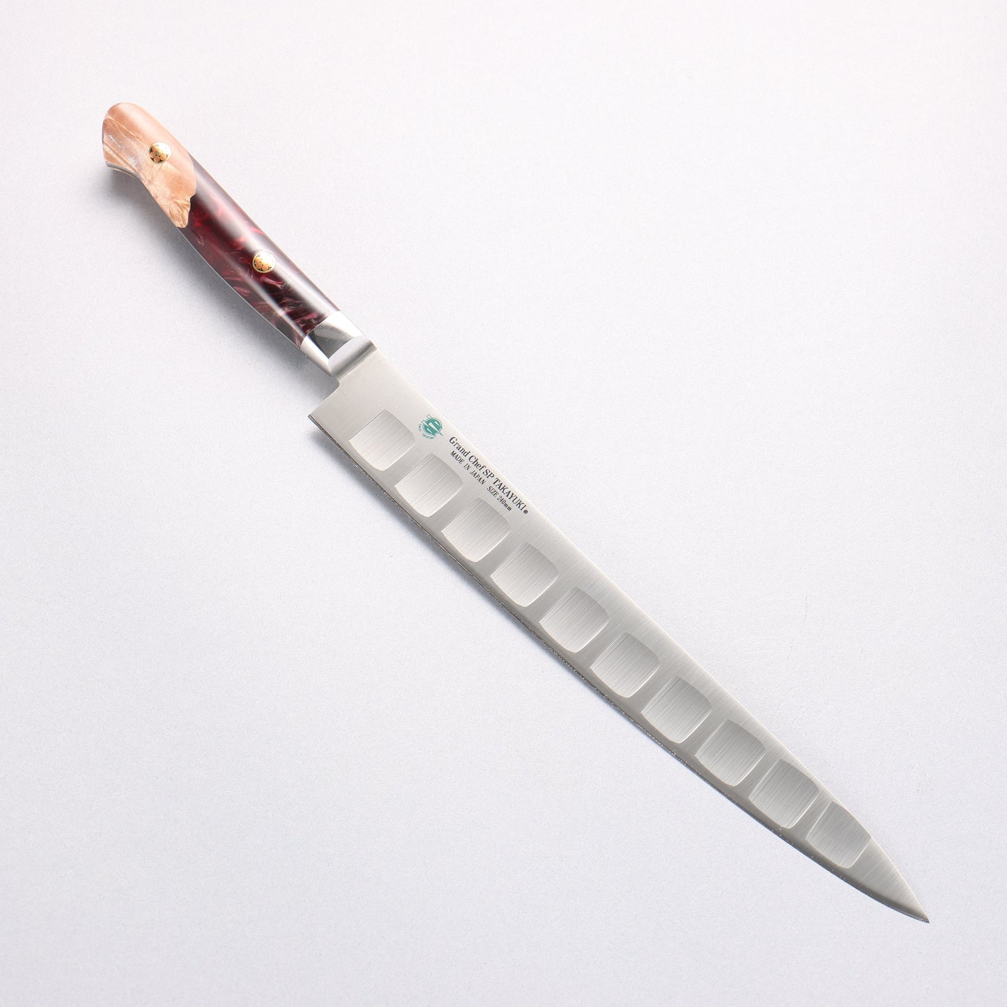 堺 孝行 グランドシェフ SP スウェーデンウッデホルム特殊鋼 筋引サーモン 240mm SP タイプ III (ヴォルケーノ)柄 - 清助刃物