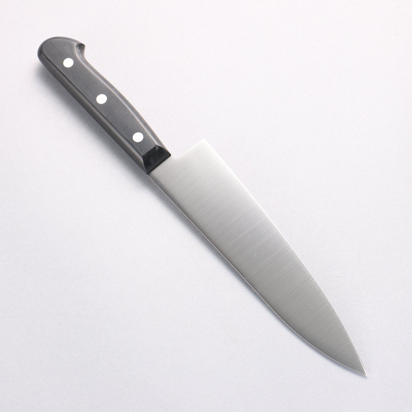 堺 孝行 モリブデン鋼(MOL) 磨き仕上げ 牛刀包丁 180mm 黒プラスチック抗菌柄 - 清助刃物