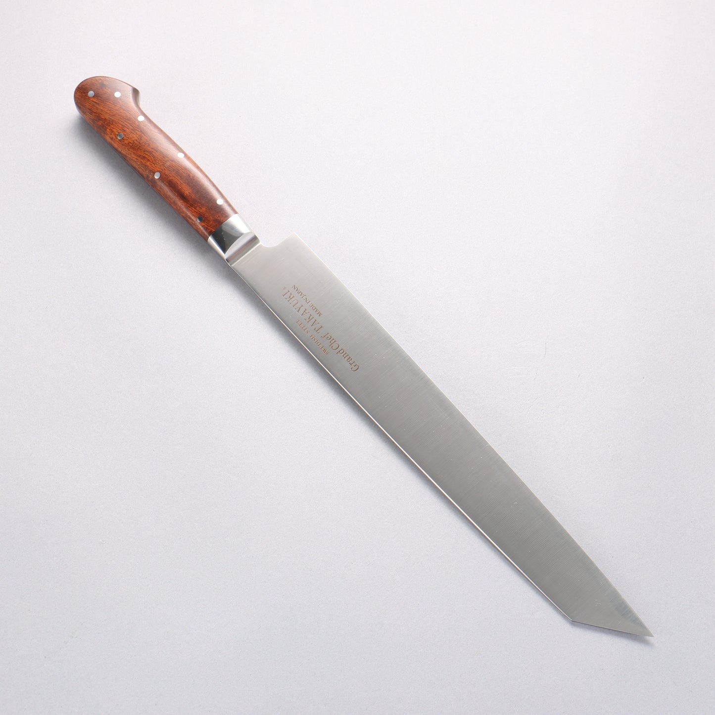 堺 孝行 グランドシェフ スウェーデン鋼 切付柳刃包丁 260mm デザートアイアンウッド(杉原モデル)柄 鞘付き - 清助刃物
