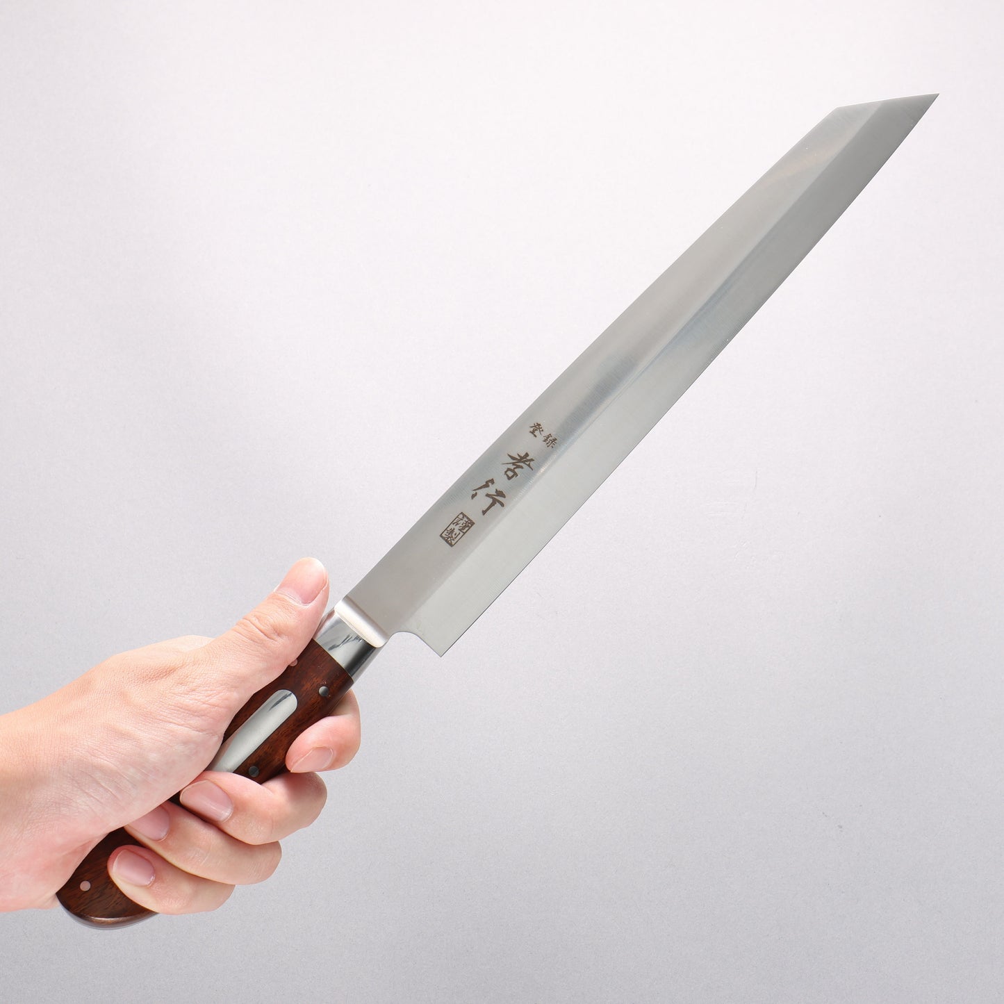 堺 孝行 グランドシェフ スウェーデン鋼 切付柳刃包丁 260mm デザートアイアンウッド(杉原モデル)柄 鞘付き - 清助刃物