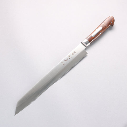 堺 孝行 グランドシェフ 【左利き用】 スウェーデン鋼 切付柳刃包丁 260mm デザートアイアンウッド(杉原モデル)柄 鞘付き - 清助刃物