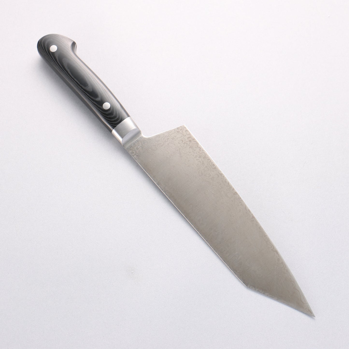 堺 孝行 コアレス ダマスカス 剣型牛刀包丁 190mm 黒マイカルタ柄 - 清助刃物