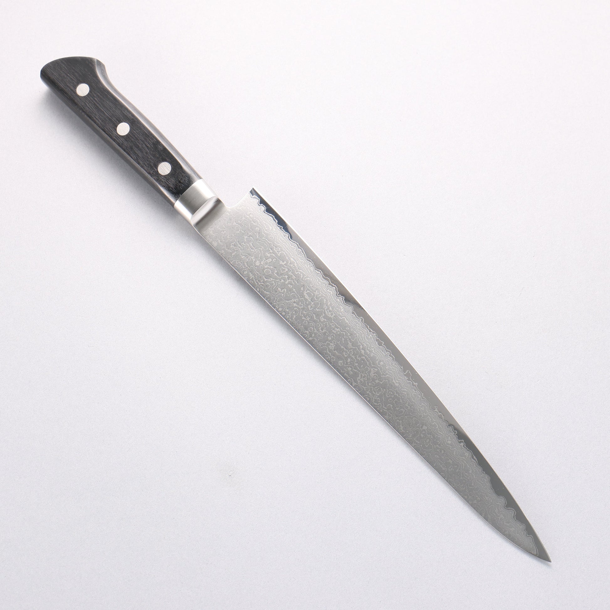 堺 孝行 モリブデン鋼(MOL) 63層ダマスカス 筋引包丁 240mm - 清助刃物