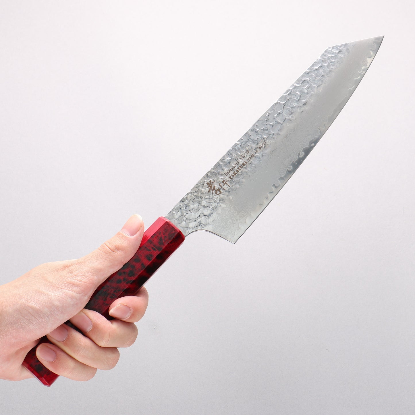 堺 孝行 なないろ VG10 33層 剣型牛刀包丁 190mm ABS樹脂(赤べっ甲)柄 - 清助刃物