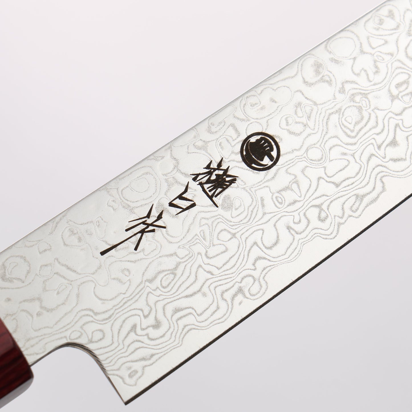 樋口 SG2 ダマスカス 磨き仕上げ 切付ペティナイフ 150mm 赤合板柄 - 清助刃物