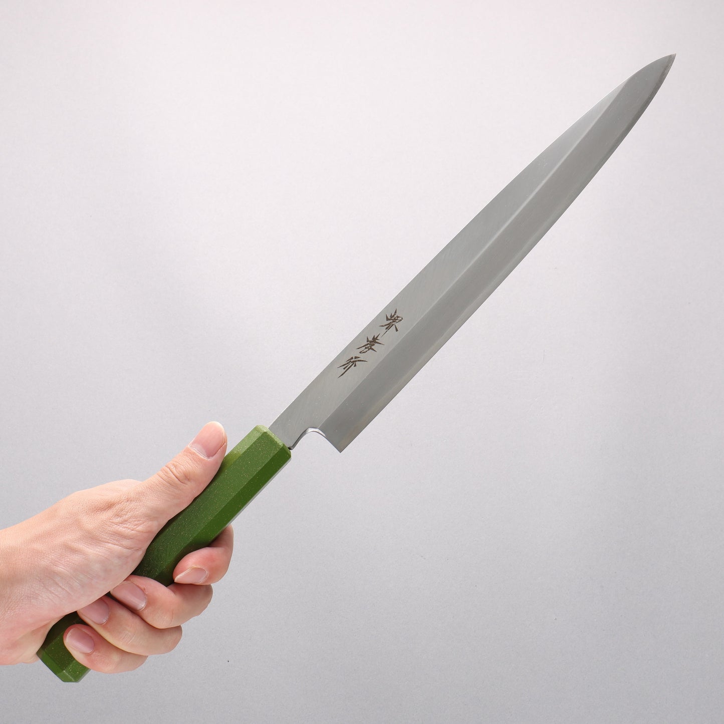 堺 孝行 なないろ INOX モリブデン鋼 柳刃包丁 270mm ABS樹脂(黄緑パール)柄 - 清助刃物