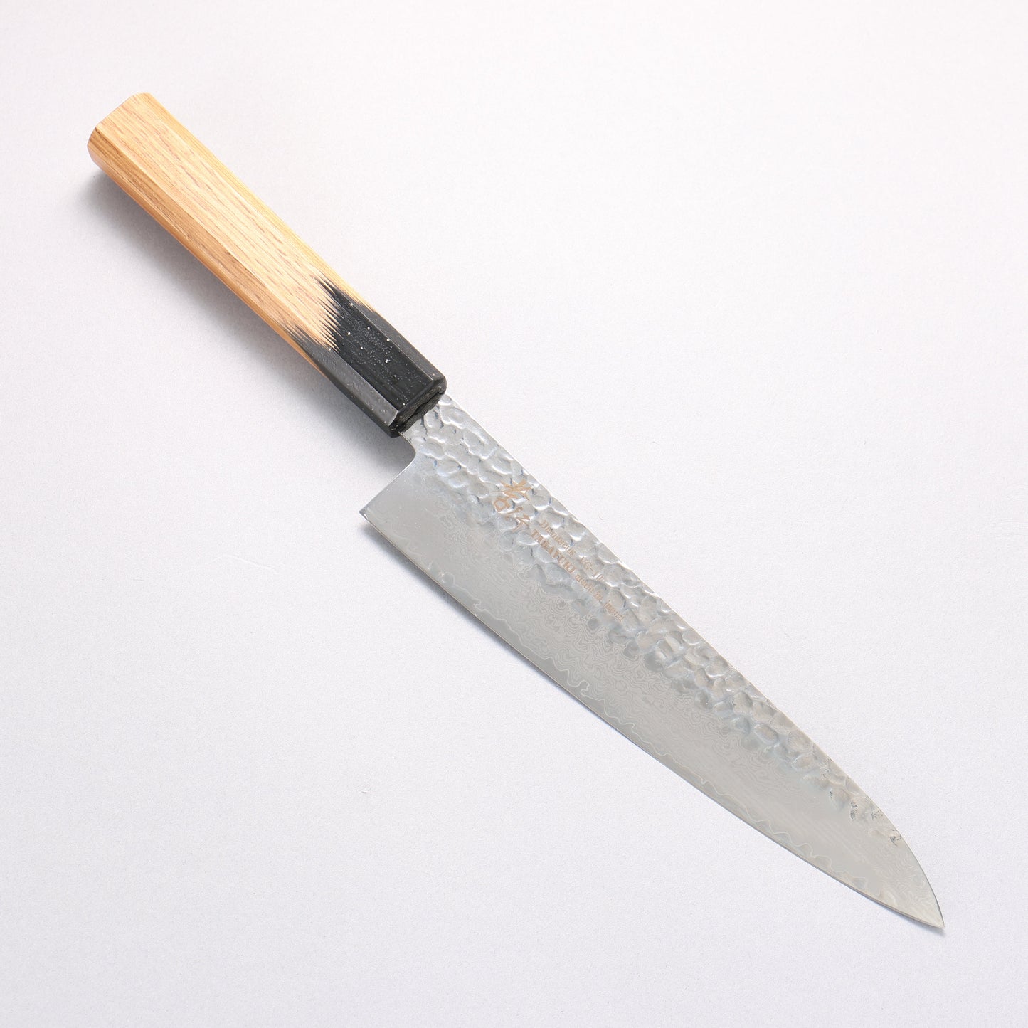 堺 孝行 V金10号 33層ダマスカス 牛刀包丁 210mm 樫の木漆塗り(黒伸)柄