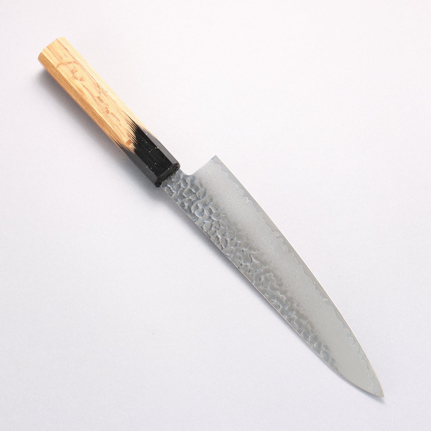 堺 孝行 V金10号 33層ダマスカス 牛刀包丁 210mm 樫の木漆塗り(黒伸)柄
