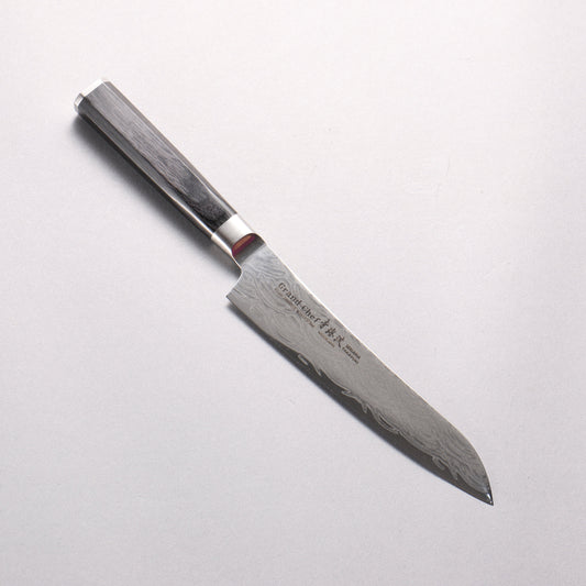 堺 孝行 青海波 Böhler SP スチール 45層ダマスカス 磨き仕上げ ペティーナイフ 150mm 黒合板柄 - 清助刃物