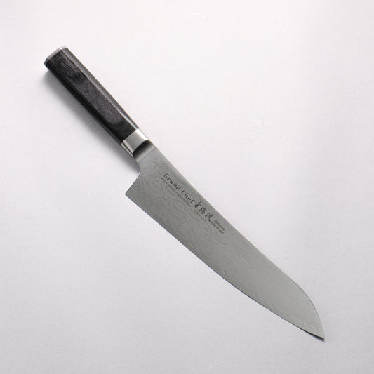 堺 孝行 青海波 Böhler SP スチール 45層ダマスカス 磨き仕上げ 牛刀包丁 210mm 黒合板柄 - 清助刃物