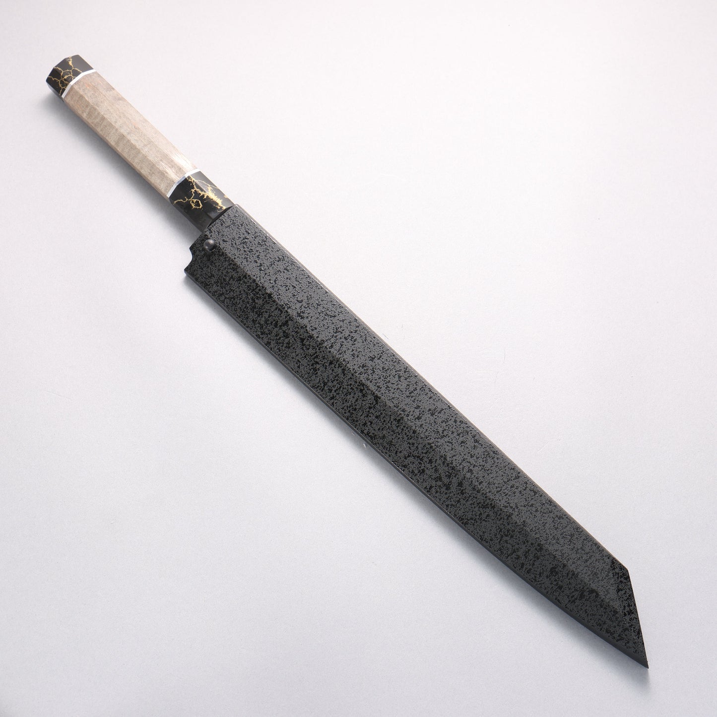 堺 孝行 白虎 白一鋼 切付柳刃包丁 300mm スタビライズドウッド柄 鞘付き