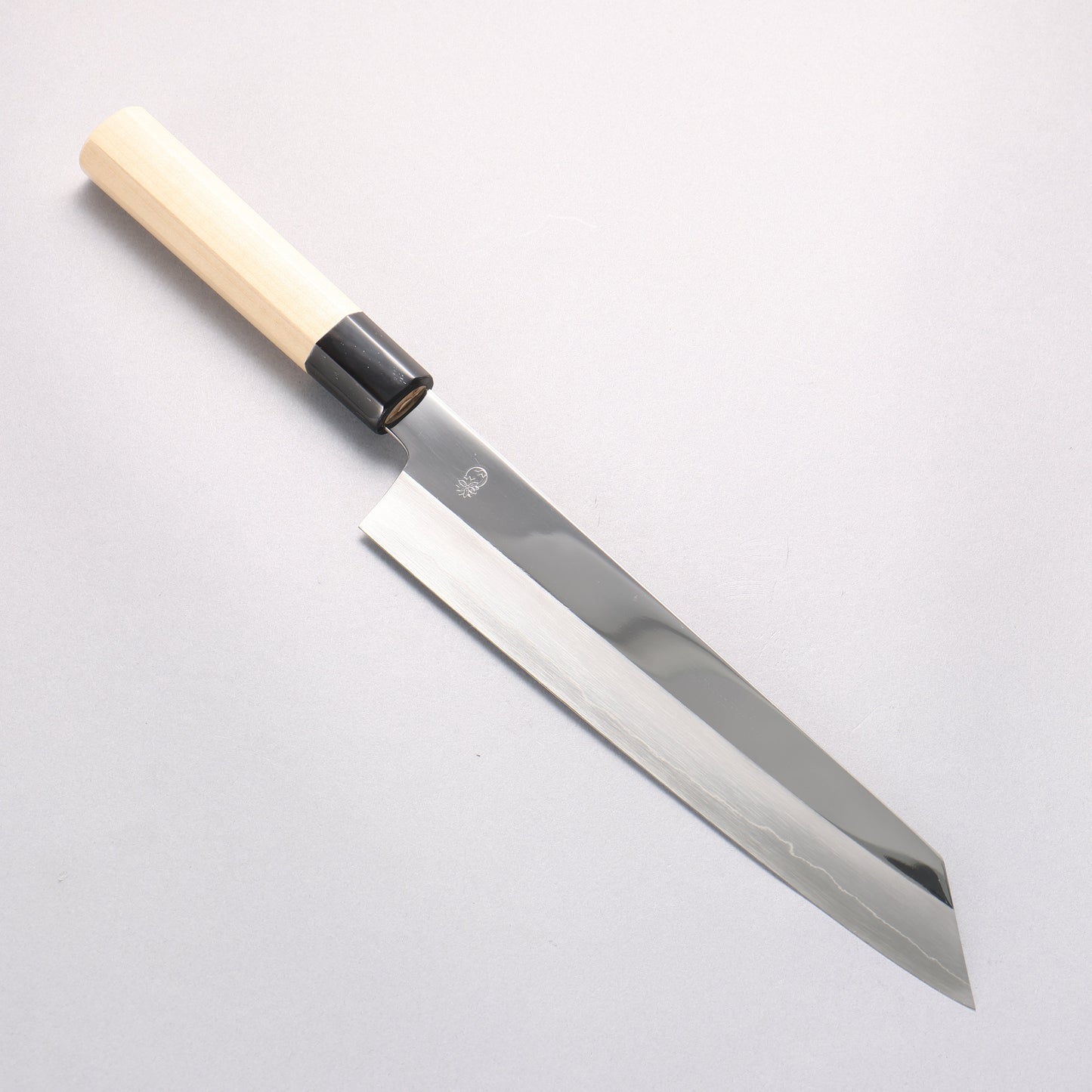 重陽 銀三鋼 鏡面仕上げ 切付牛刀包丁 240mm 朴柄